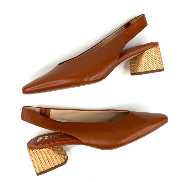 Franco Sarto Shoes - Franco Sarto | Jonia Genuine Leather Sling Back Block Heel Size 9